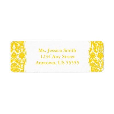 Elegant Damask Return Address Label