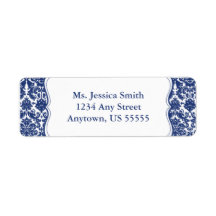 Elegant Damask Return Address Label