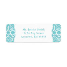 Elegant Damask Return Address Label