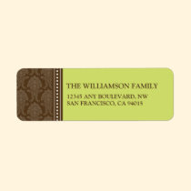 Elegant Damask Return Address Labels (lime) labels