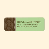 Elegant Damask Return Address Labels (sage) labels