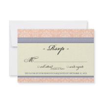 Elegant Damask RSVP Card (blush/grey) Personalized Announcement