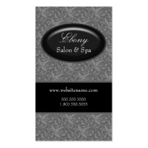 Elegant Damask Salon Gray Business Cards