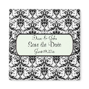 Elegant Damask Save The Date magnet
