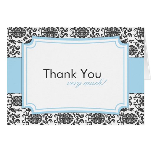 Elegant Damask Thank You Cards Zazzle