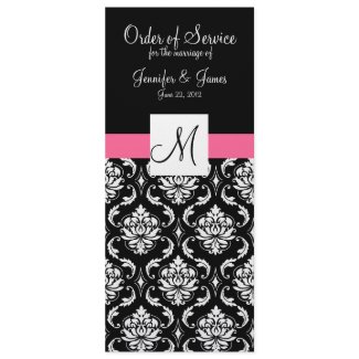 Elegant Damask Wedding Church Program invitation