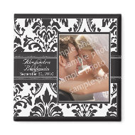 Elegant Damask Wedding Favor Magnet: black/white magnet