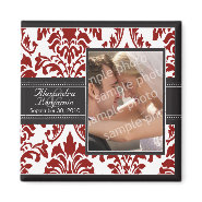 Elegant Damask Wedding Favor Magnet: red/black magnet