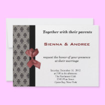 Elegant Damask Wedding Invitation