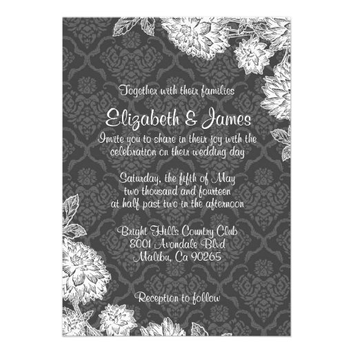 Elegant Damask Wedding Invitations