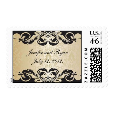 Elegant damask wedding Postage