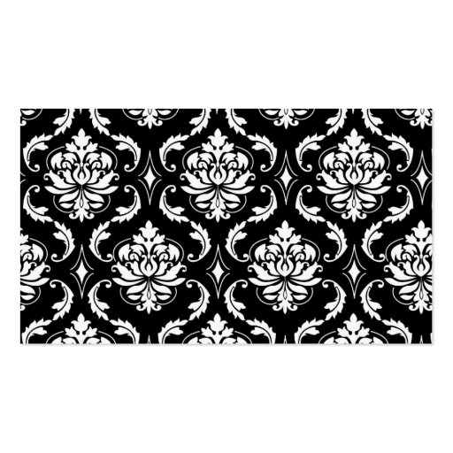 Elegant Damask Wedding Reception Place Card Business Card Template (back side)