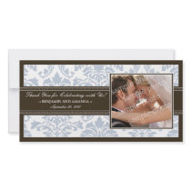Elegant Damask Wedding Thank You Photocard: ice Custom Photo Card