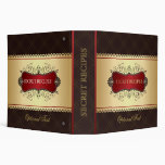 Elegant Dark Brown & Gold Recipe Binder