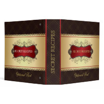 Elegant Dark Brown & Gold Recipe Binder