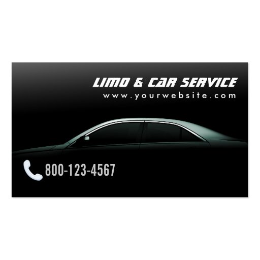 Elegant Dark Limo & Taxi Service Business Card (front side)