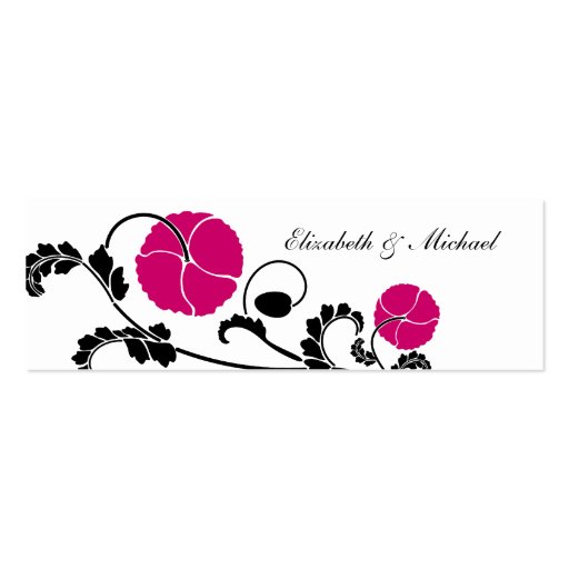Elegant Dark Pink Poppy Gift Registry Cards Business Card Templates