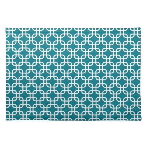 Elegant Dark Teal Geometric Pattern Cloth Placemat Zazzle