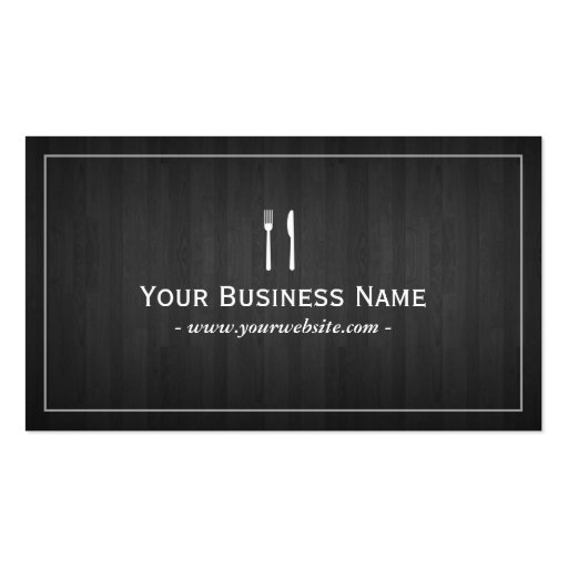 Elegant Dark Wood Dining/Catering Business card (front side)