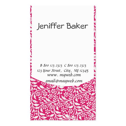 Elegant  Decorated Floral Business Card Templates (back side)