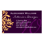 Elegant Deep Purple Monogram W Customizable Business Card Template