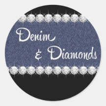 Elegant Denim and Diamonds Stickers