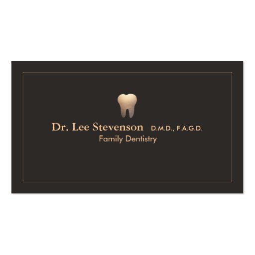 Elegant Dentist Office Appointment  Business Card (front side)