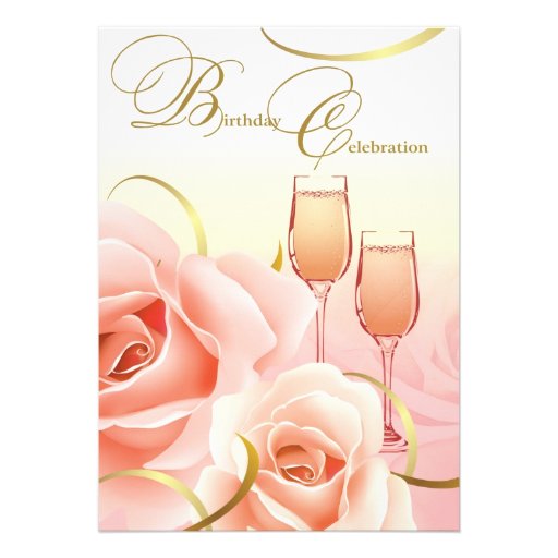 Elegant Design Birthday Party Custom Invitations