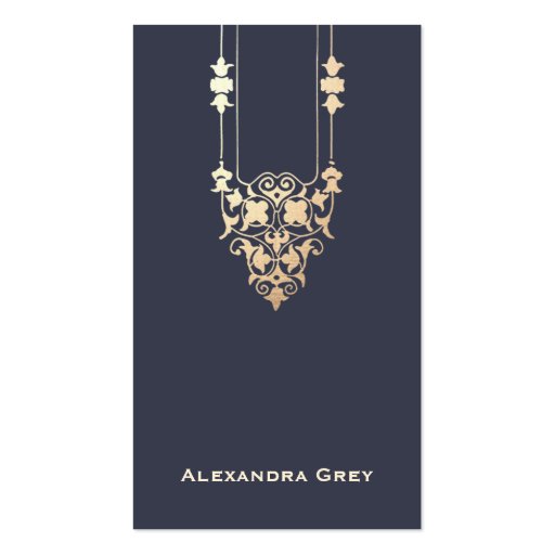 Elegant Designer Navy Blue and Gold Business Card