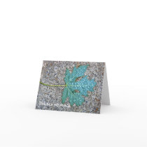 Elegant dewy leaf Thank You card