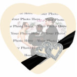 Elegant Diamond Black Ribbon Photo Frame Acrylic Cut Outs