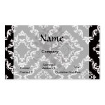 elegant diamond damask black white business card template