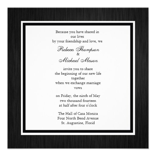 Elegant Diamond Monogram Wedding Invitation