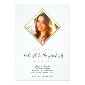 Elegant Diamond Shape Photo Graduation Card