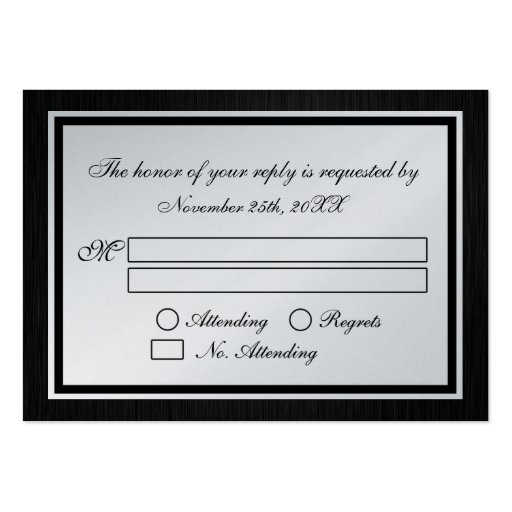 Elegant Diamond Themed Monogram RSVP Wedding Card Business Card Templates (front side)