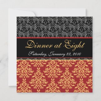 Elegant Dinner Party Invitations in Gilded Damask zazzle_invitation