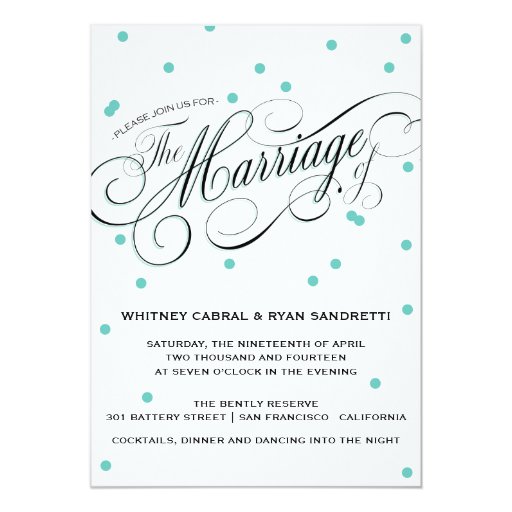 Elegant Dot Blue Wedding Invitation