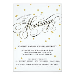 Elegant Dot Gold Wedding Invitation