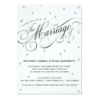 Elegant Dot Silver Wedding Invitation