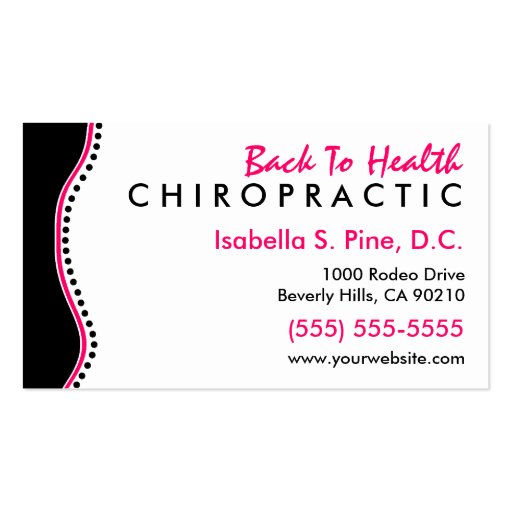 Elegant Dots Chiropractic Business Cards (front side)