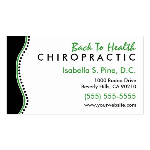 Elegant Dots Chiropractic Business Cards
