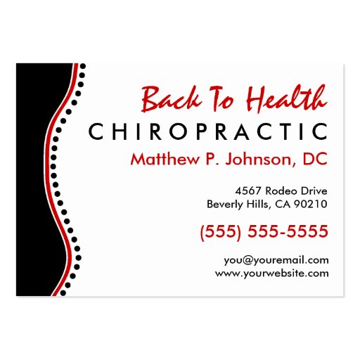 Elegant Dots Oversized Chiropractic Business Cards
