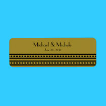 Elegant Dots & Stripes Engagement Announcemt Label labels