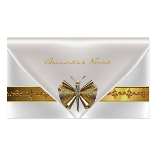 Elegant Dragonfly Jewel White Gold Clutch Purse Business Card (front side)