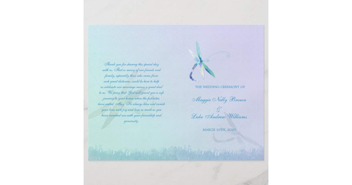 bi fold wedding programs