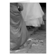 Elegant Dresses Bridesmaid Invitation Request Card