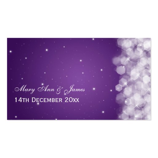 Elegant Drink Voucher Party Sparkle Purple Business Cards (back side)