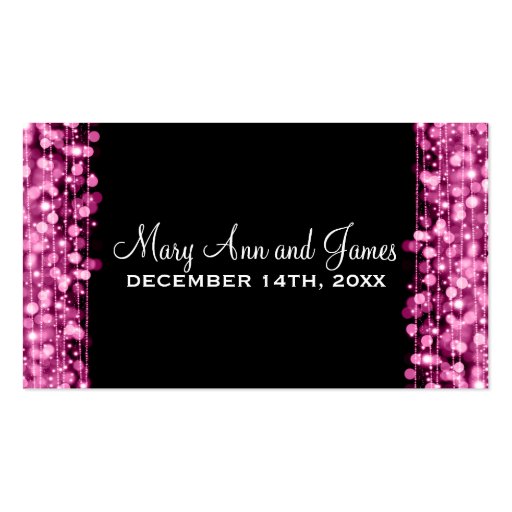 Elegant Drink Voucher Party Sparkles Pink Business Cards (back side)