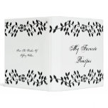 Elegant Ebony Leaves Recipe Book binders