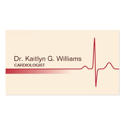 Elegant ECG wave cardiologist business card (front side)